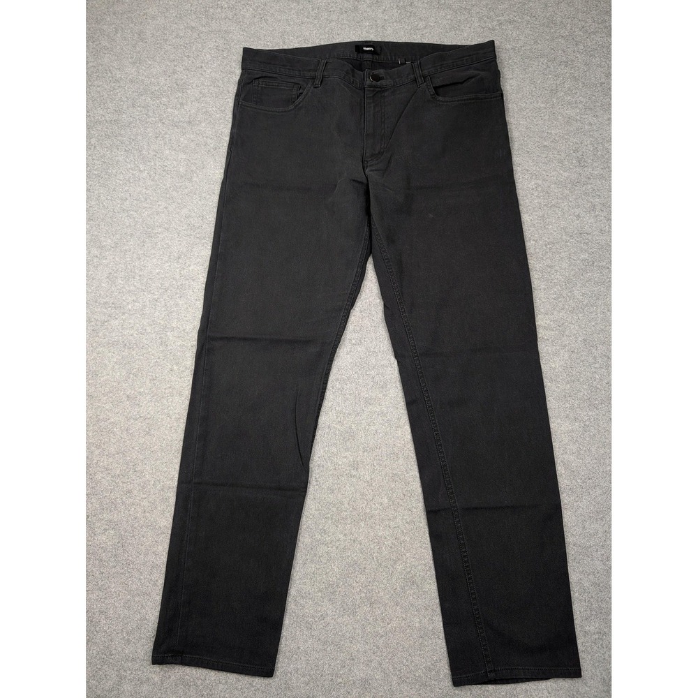 Theory Jeans Mens 36x31 Black Dark Wash Slim Straight 5 Pocket Denim Pants